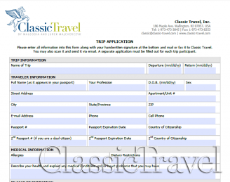 Classic Travel - Aplikacja Uczestnika