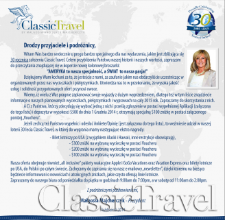 Classic Travel - News - Classic Travel Prezentuje Kalendarz Wyjazdów na 2015 rok